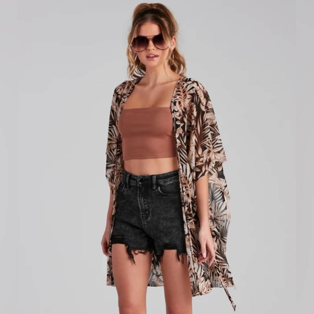Windsor “ Ready For My Vacay Mesh Kimono “